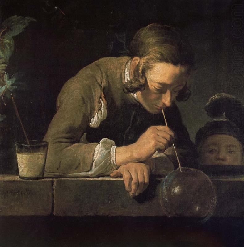 Jean Baptiste Simeon Chardin Blowing bubbles juvenile china oil painting image